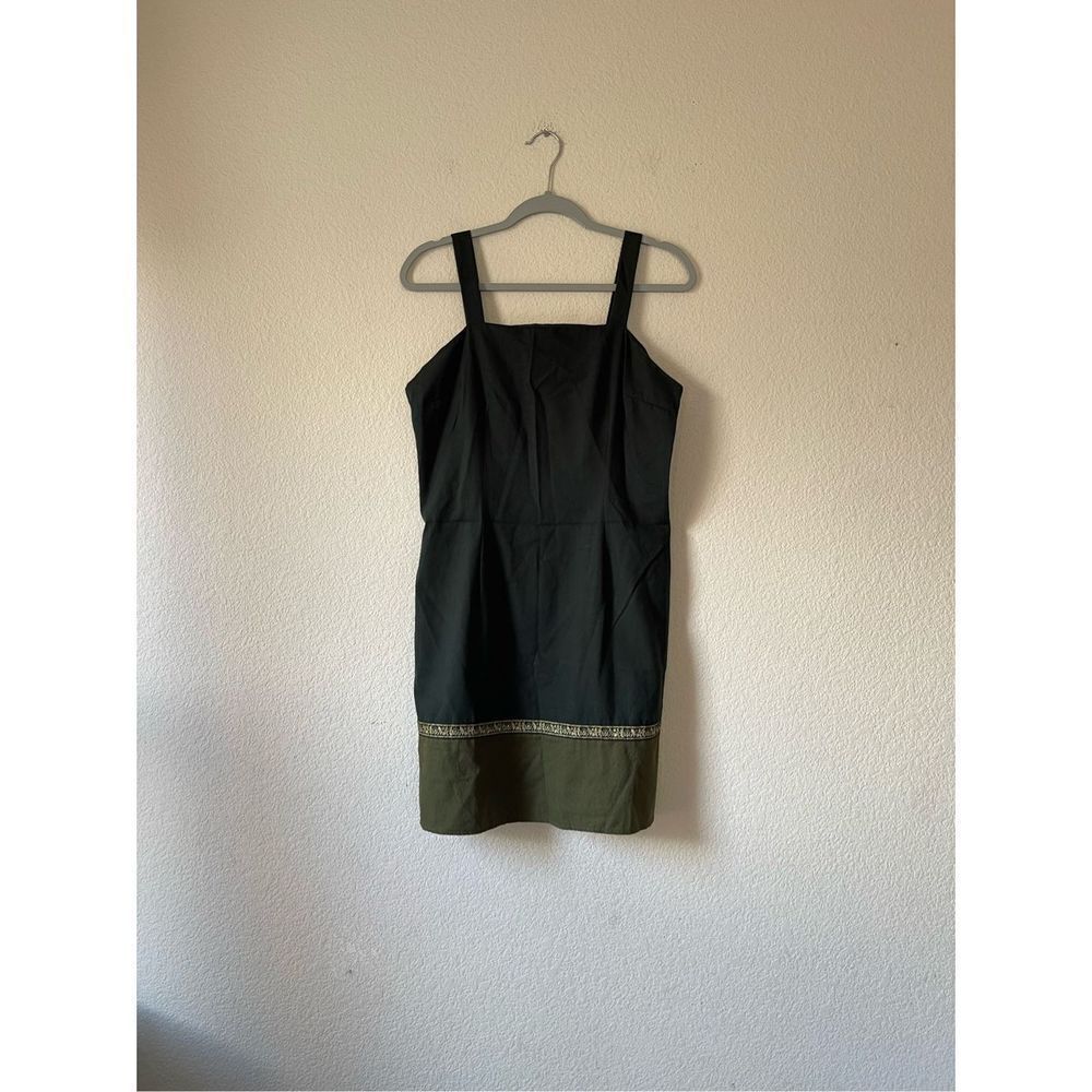 Vintage 90s green color block mini dress‎